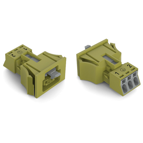 Snap-in socket, 3-pole, Cod. B, light green