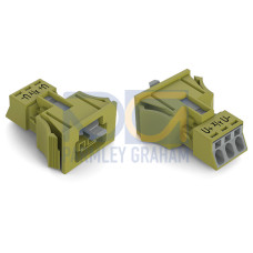 Snap-in socket, 3-pole, Cod. B, light green