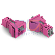 Snap-in socket, 2-pole, Cod. B, pink