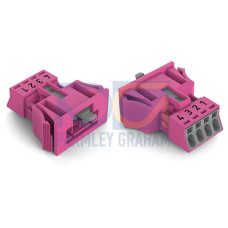 Snap-in plug, 4-pole, Cod. B, pink