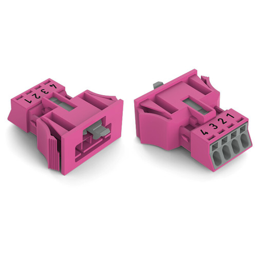 Snap-in plug, 4-pole, Cod. B, pink