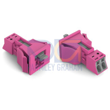 Snap-in plug, 2-pole, Cod. B, pink