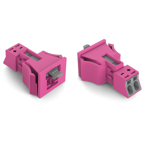 Snap-in plug, 2-pole, Cod. B, pink