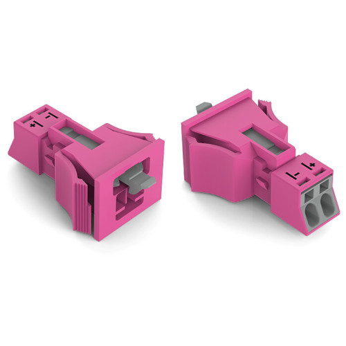 Snap-in plug, 2-pole, Cod. B, pink