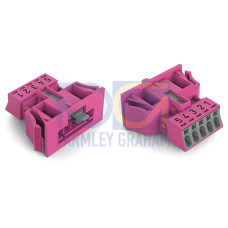 Snap-in plug, 5-pole, Cod. B, pink