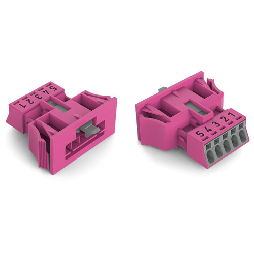 Snap-in plug, 5-pole, Cod. B, pink