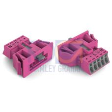 Snap-in plug, 5-pole, Cod. B, pink