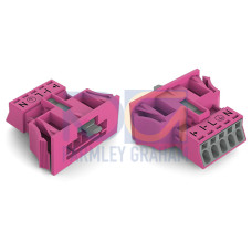 Snap-in plug, 5-pole, Cod. B, pink