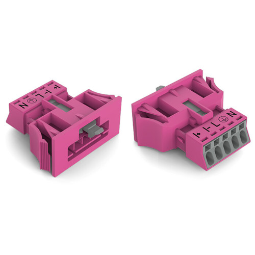 Snap-in plug, 5-pole, Cod. B, pink