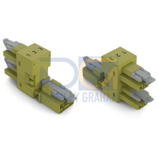 h-distribution connector, 3-pole, Cod. B, light green