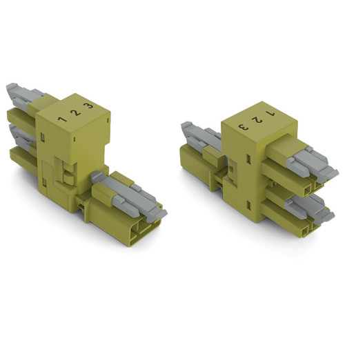 h-distribution connector, 3-pole, Cod. B, light green