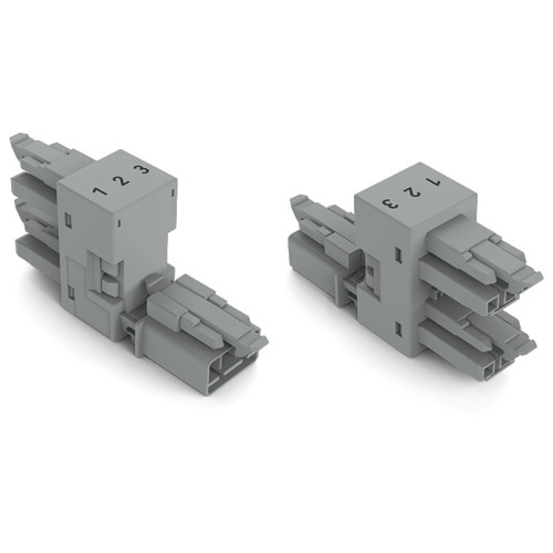 h-distribution connector, 3-pole, Cod. B, gray