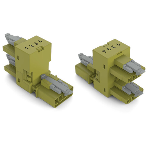 h-distribution connector, 4-pole, Cod. B, light green