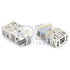 Strain relief housing, 3-pole, with locking clip, white