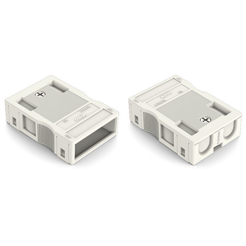 Strain relief housing, 3-pole, for 2 cables, white