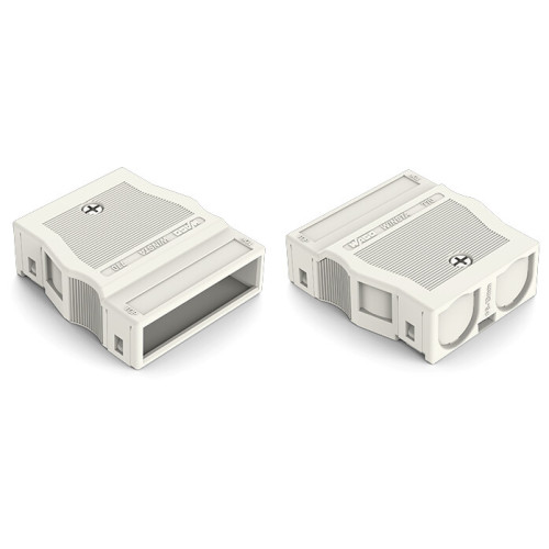 Strain relief housing, 4-pole, for 2 cables, white