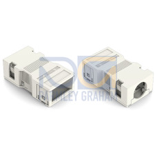 Strain relief housing, 2-pole, with locking clip, white