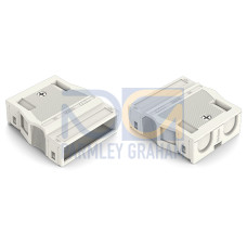 Strain relief housing, 4-pole, for 2 cables, white
