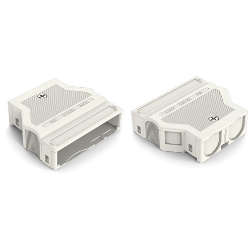 Strain relief housing, 5-pole, for 2 cables, white