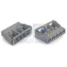 Snap-in socket, 5-pole, Cod. B, gray