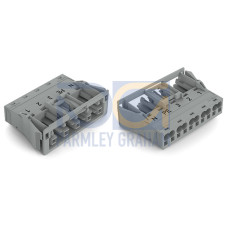 Snap-in socket, 5-pole, Cod. B, gray