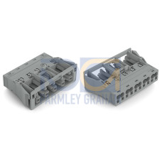 Snap-in socket, 5-pole, Cod. B, gray