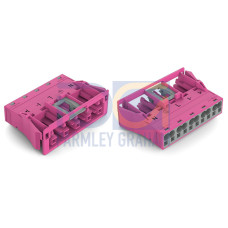 Snap-in socket, 5-pole, Cod. B, pink