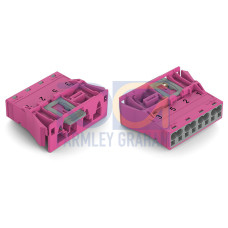Snap-in plug, 4-pole, Cod. B, pink