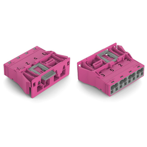 Snap-in plug, 4-pole, Cod. B, pink