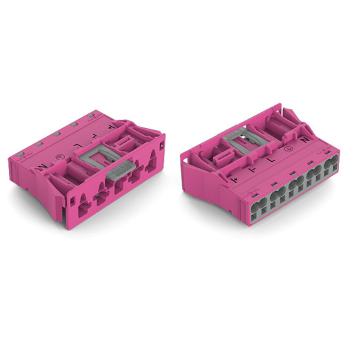 Snap-in plug, 5-pole, Cod. B, pink