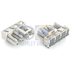 Socket for PCBs, angled, 4-pole, white