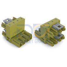 h-distribution connector, 4-pole, Cod. B, light green