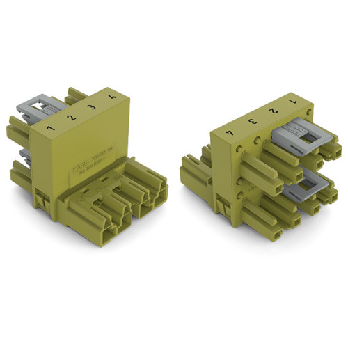 h-distribution connector, 4-pole, Cod. B, light green