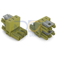 h-distribution connector, 3-pole, Cod. B, light green
