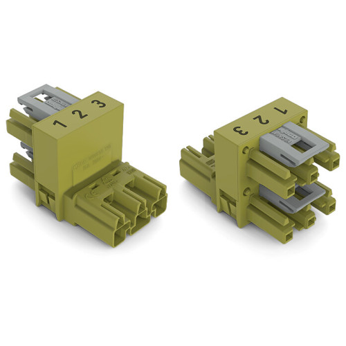 h-distribution connector, 3-pole, Cod. B, light green