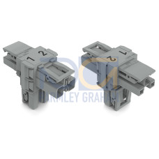 T-distribution connector, 2-pole, Cod. B, gray