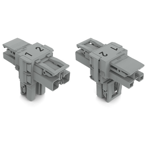 T-distribution connector, 2-pole, Cod. B, gray
