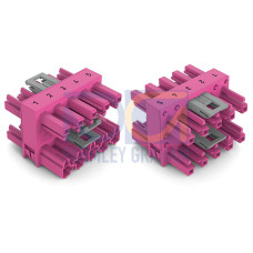 3-way distribution connector, 5-pole, Cod. B, pink