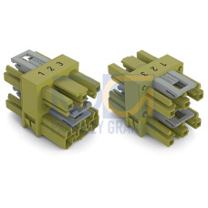 3-way distribution connector, 3-pole, Cod. B, light green