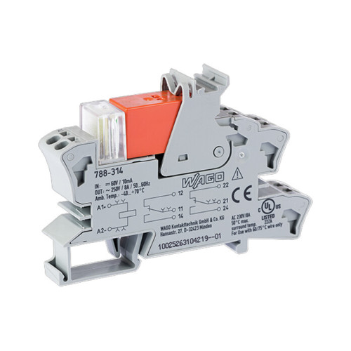 Relay module, Nominal input voltage: 60 VDC, 2 changeover contacts, gray