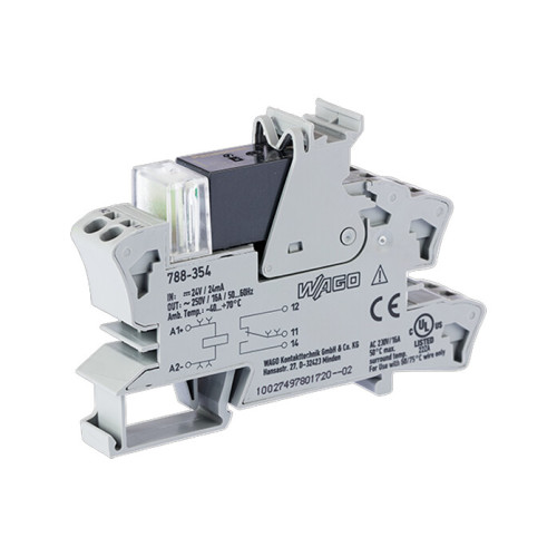 Relay module, Nominal input voltage: 24 VDC, 1 changeover contact, gray
