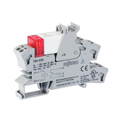 Relay module, Nominal input voltage: 230 VAC, 1 changeover contact, gray