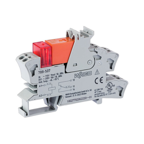 Relay module, Nominal input voltage: 115 VAC, 1 changeover contact, Limiting continuous current: 16