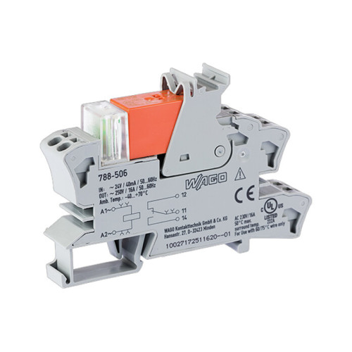 Relay module, Nominal input voltage: 24 VAC, 1 changeover contact, gray