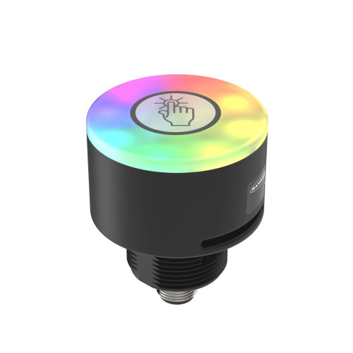 K50 Pro Compact Touch: 3-Color RGB Touch Sensor with Audible, 12-30 V dc, Polycarbonate, IP67 IP69K, Bimodal, NO, Momentary, Multicolor, 5-pin M12 Integral QD