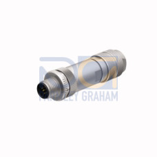 Field-Wireable Connector, Male Connector M12&nbsp;&times;&nbsp;1, Straight