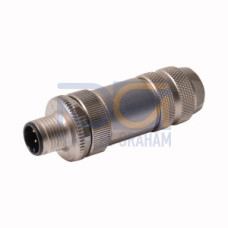 Field-Wireable Connector, Male Connector M12&nbsp;&times;&nbsp;1, Straight