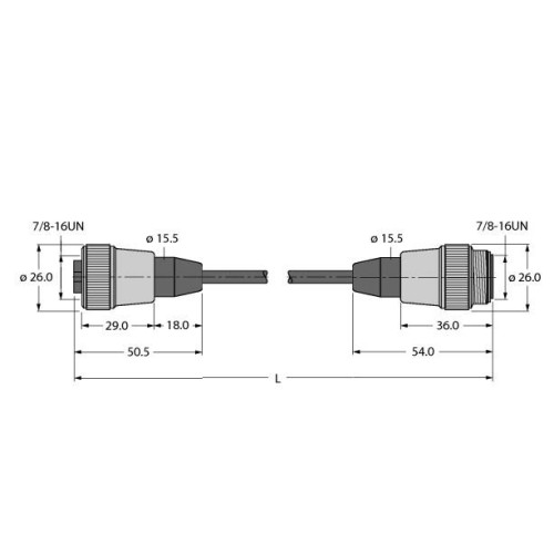 Power Supply Cable, PUR, Extension Cable