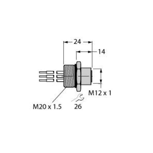 PROFIBUS-PA Receptacle, Flange