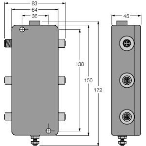 IP67 Junction Box, 4-Channel, PROFIBUS-PA, Operating voltage 12